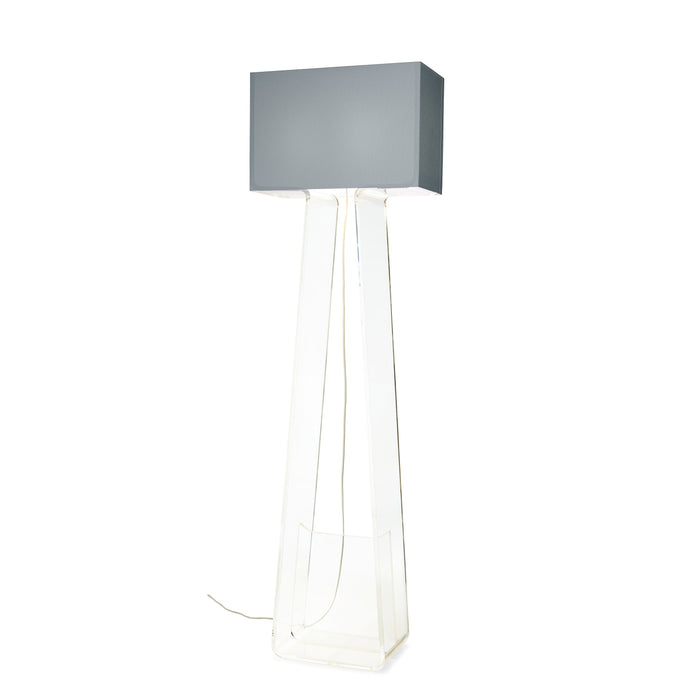 Tube Top Floor Lamp in Silver/Clear.