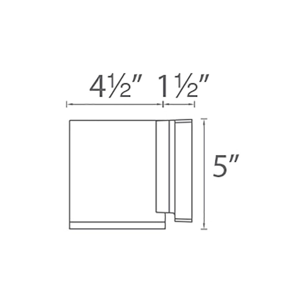 Tuble Vertical Outdoor LED Wall Light - line drawing.