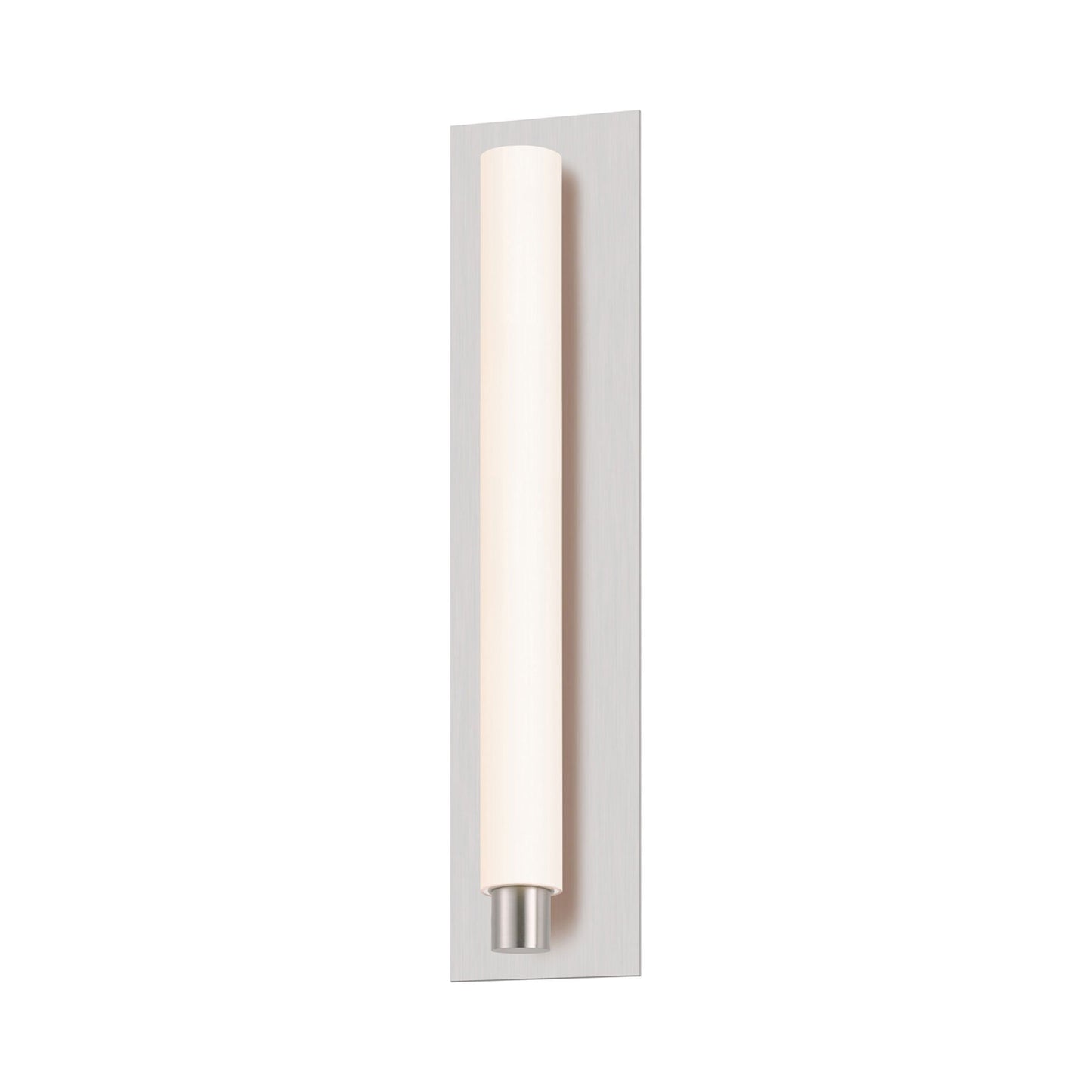 Tubo Slim Panel LED Bath Vanity Light in Large/Satin Nickel/Drum Trim.