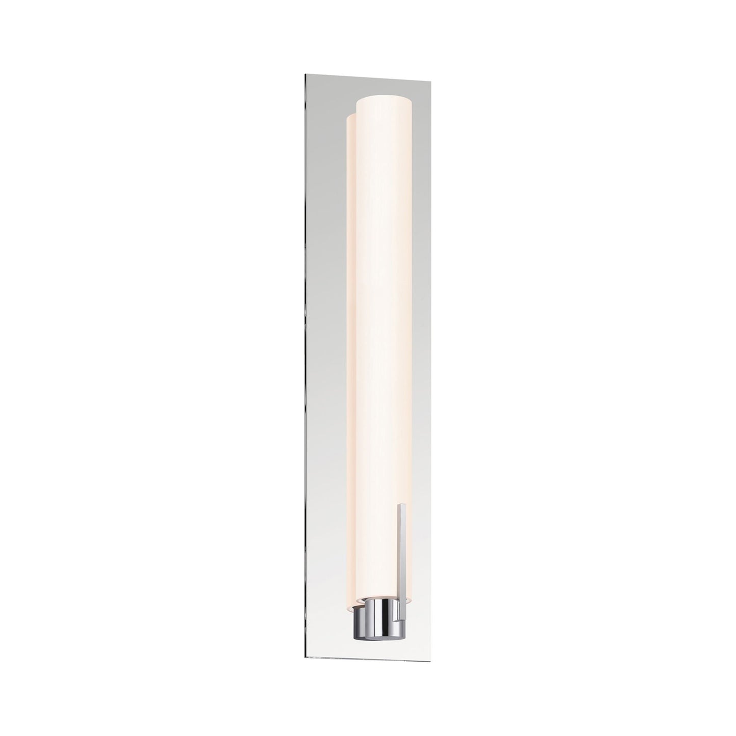 Tubo Slim Panel LED Bath Vanity Light in Large/Polished Chrome/Spine Trim.