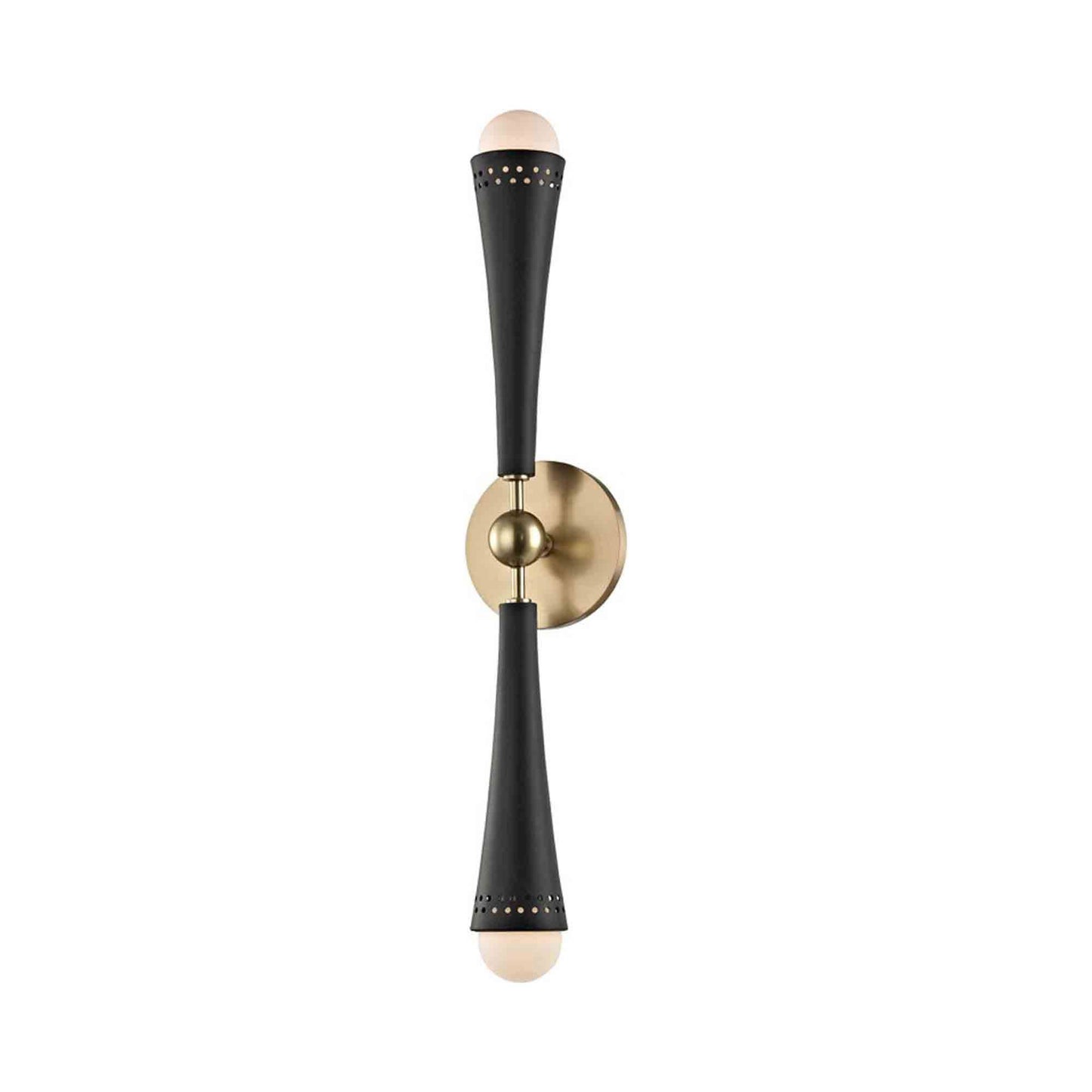 Tupelo LED 2-Light Wall Light in Aged Brass.
