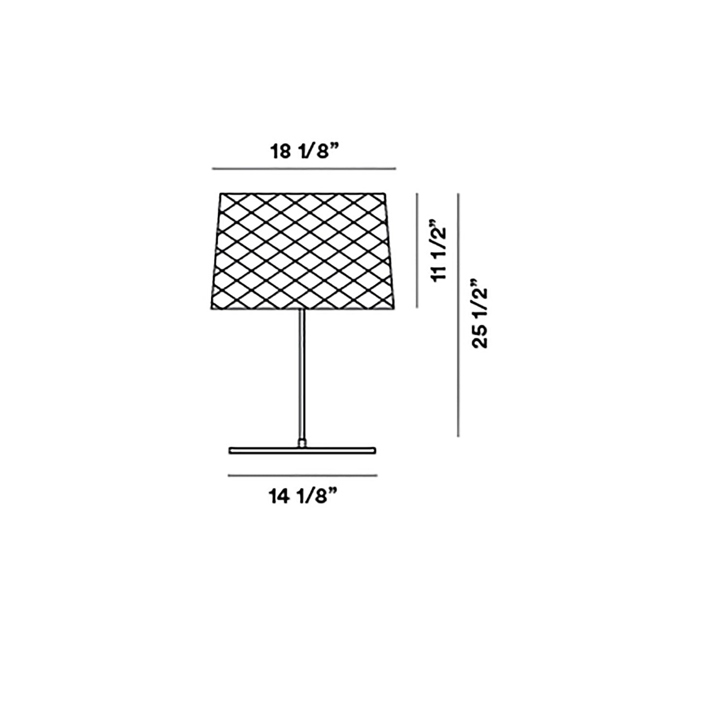 Twiggy Grid XL Outdoor LED Table Lamp - line drawing.