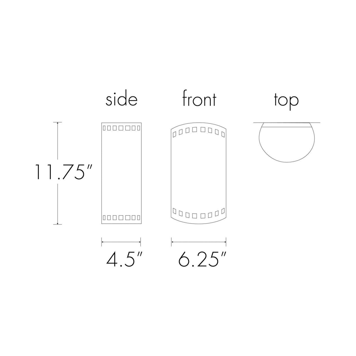 Basic Outdoor Wall Light - line drawing.