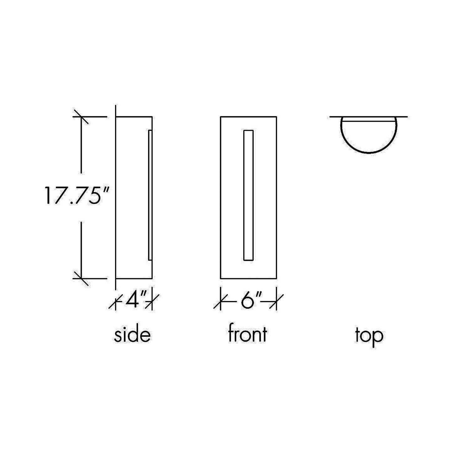 Basics Slit Wall Light - line drawing.