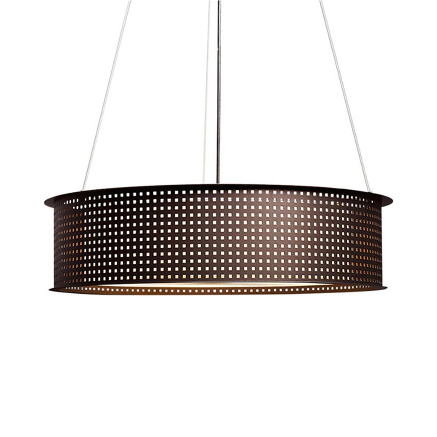 Clarus Drum LED Pendant Light in Squares/Empire Bronze.