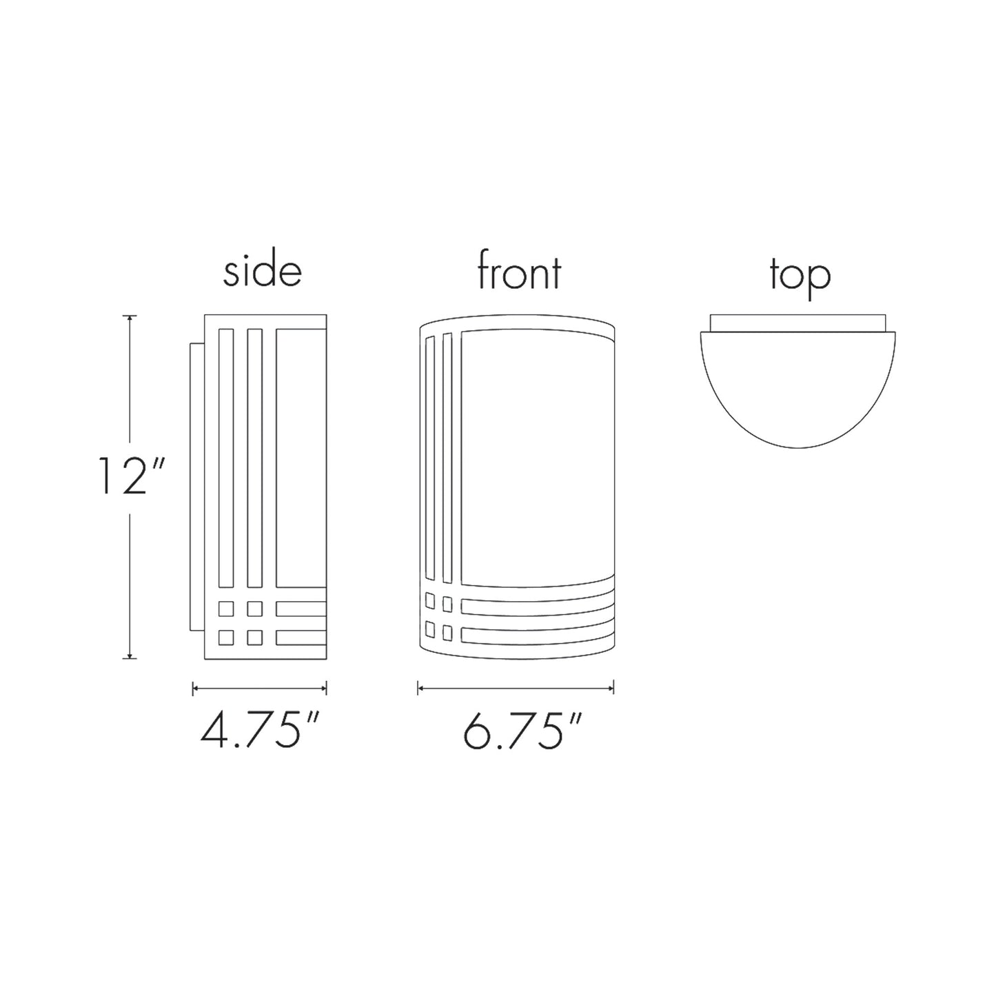 Classics Outdoor Wall Light - line drawing.
