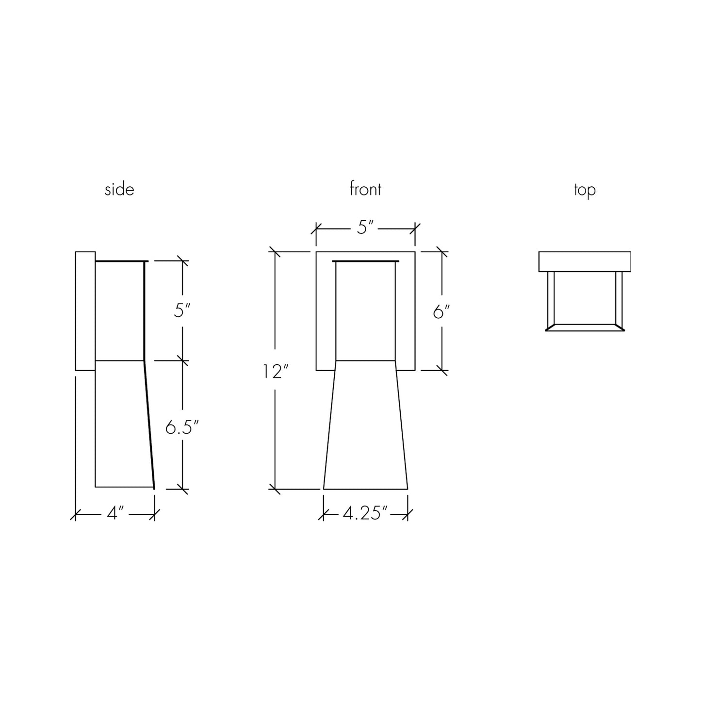 Cylo Down LED Wall Light - line drawing.