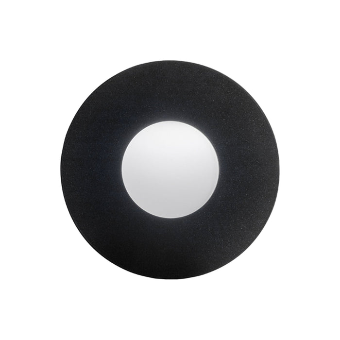 Eo Round LED Wall Light in Black Pearl/Opal Acrylic.