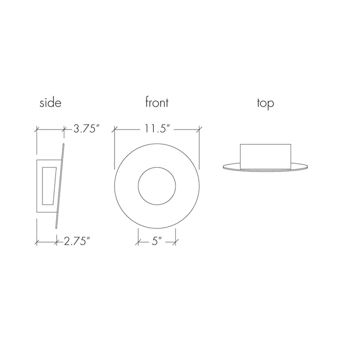 Eo Round LED Wall Light - line drawing.