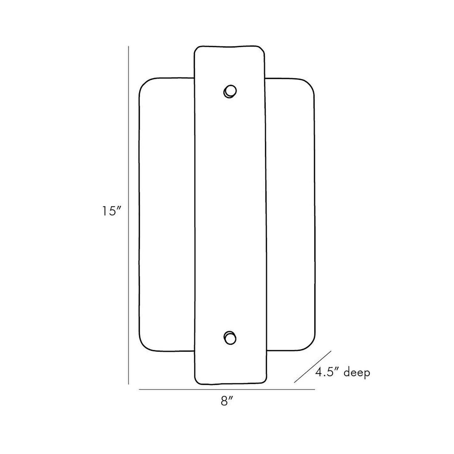 Uriah Wall Light - line drawing.