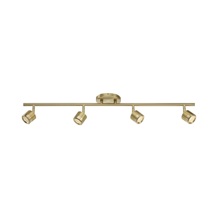 Vector LED Fixed Rail Light in Brushed Brass.
