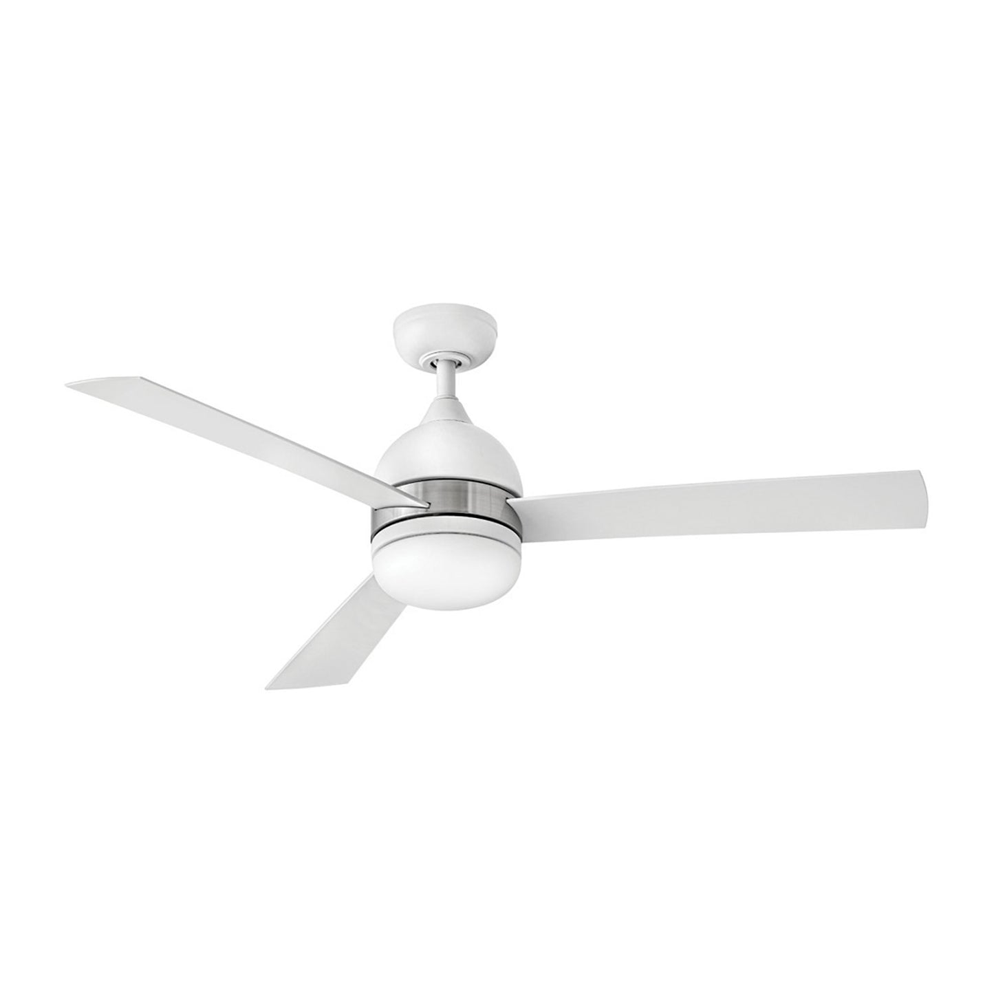 Verge LED Ceiling Fan in Matte White.