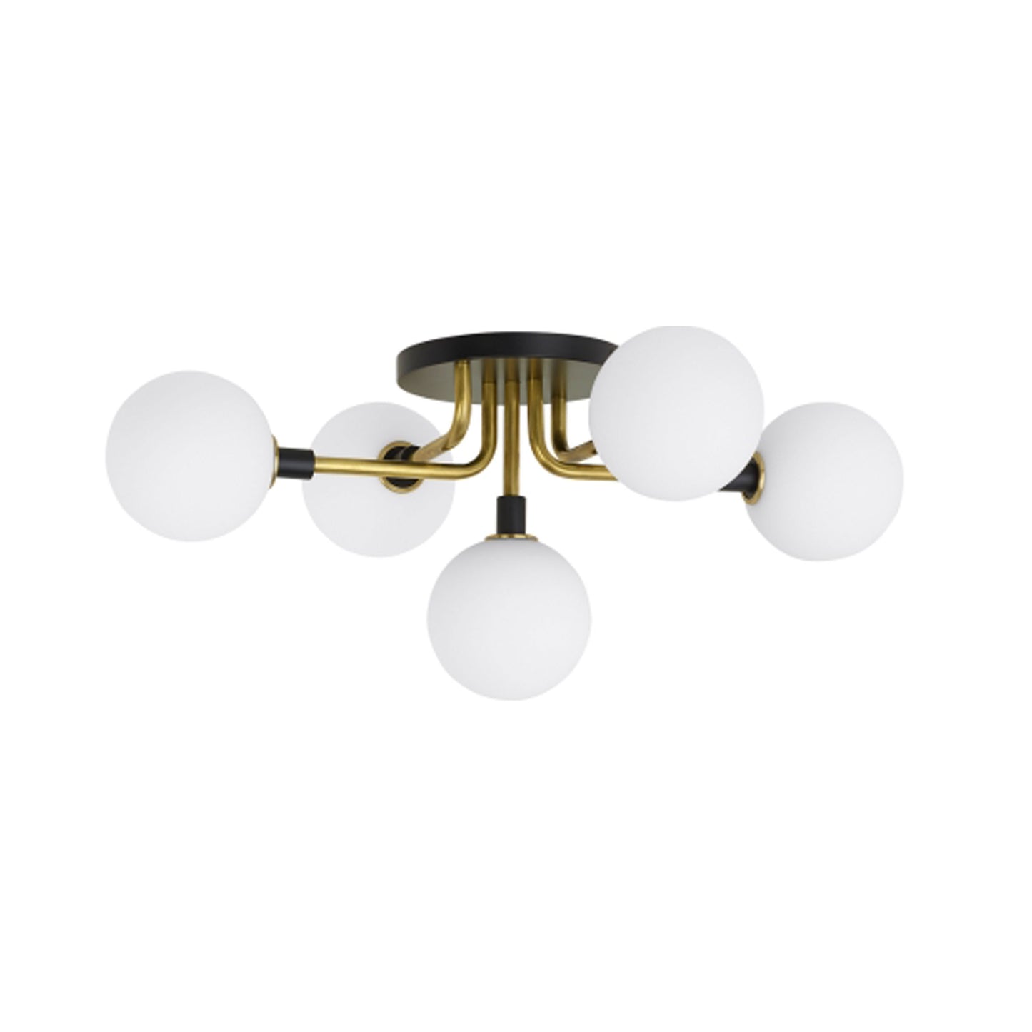 Viaggio Flush Mount Ceiling Light in Brass/Opal.