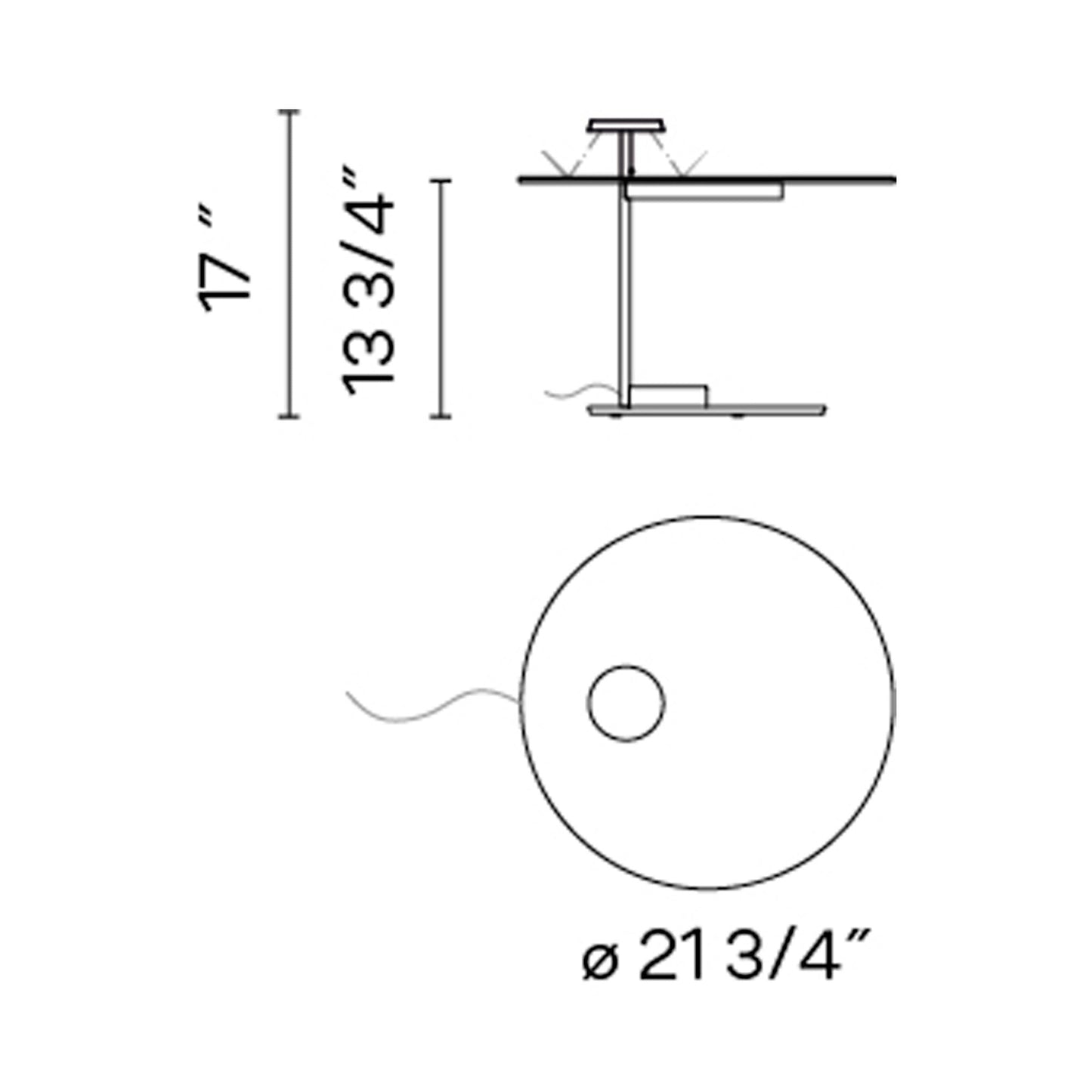 Flat LED Floor Lamp - line drawing.
