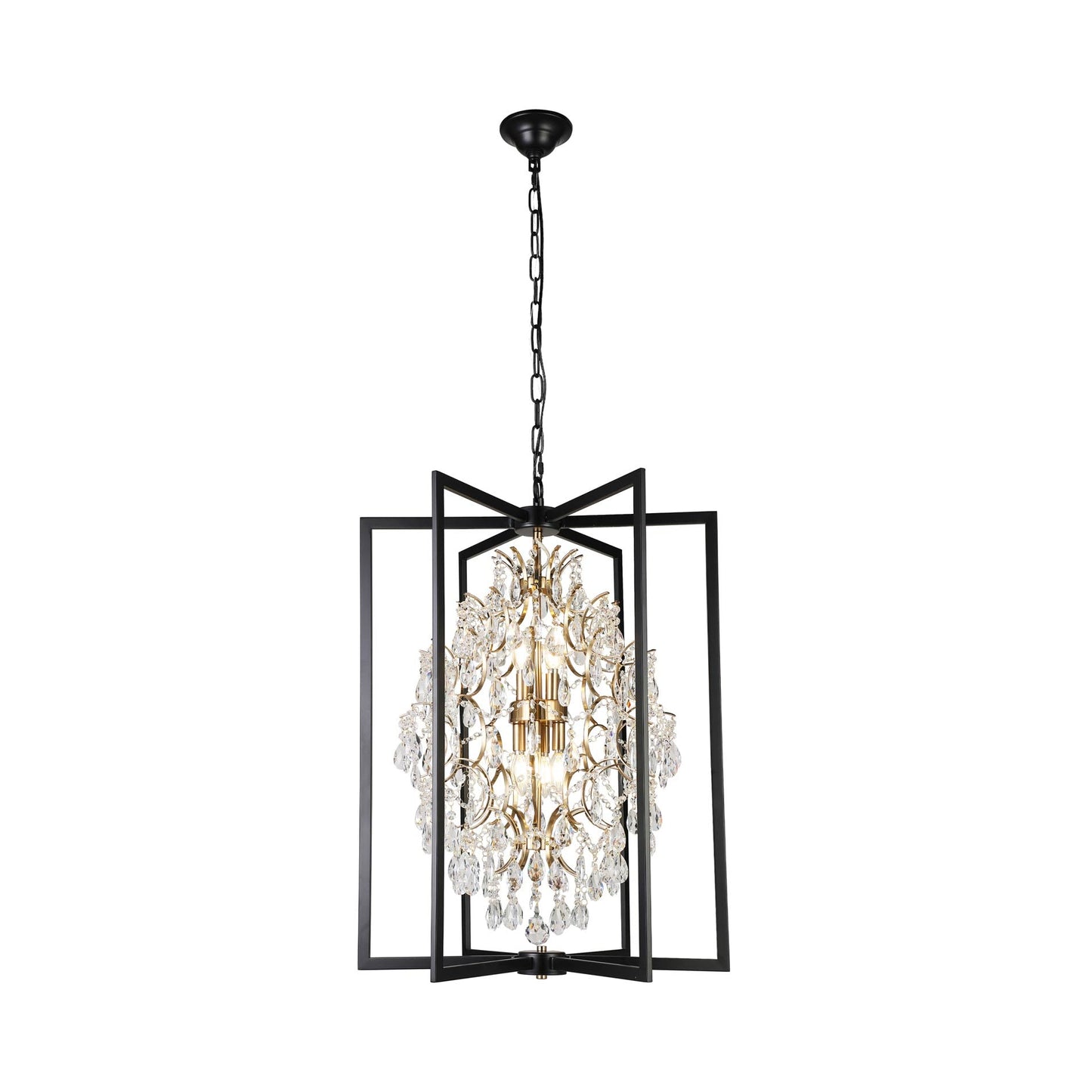 C10421 Chandelier in Aged Brass/Black (Large).