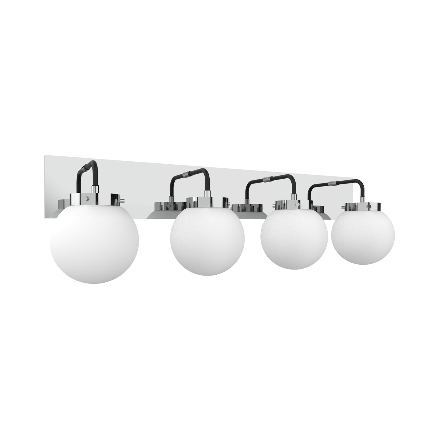 VL1718 LED Vanity Wall Light in Chrome/Black/Opal Glass (4-Light).