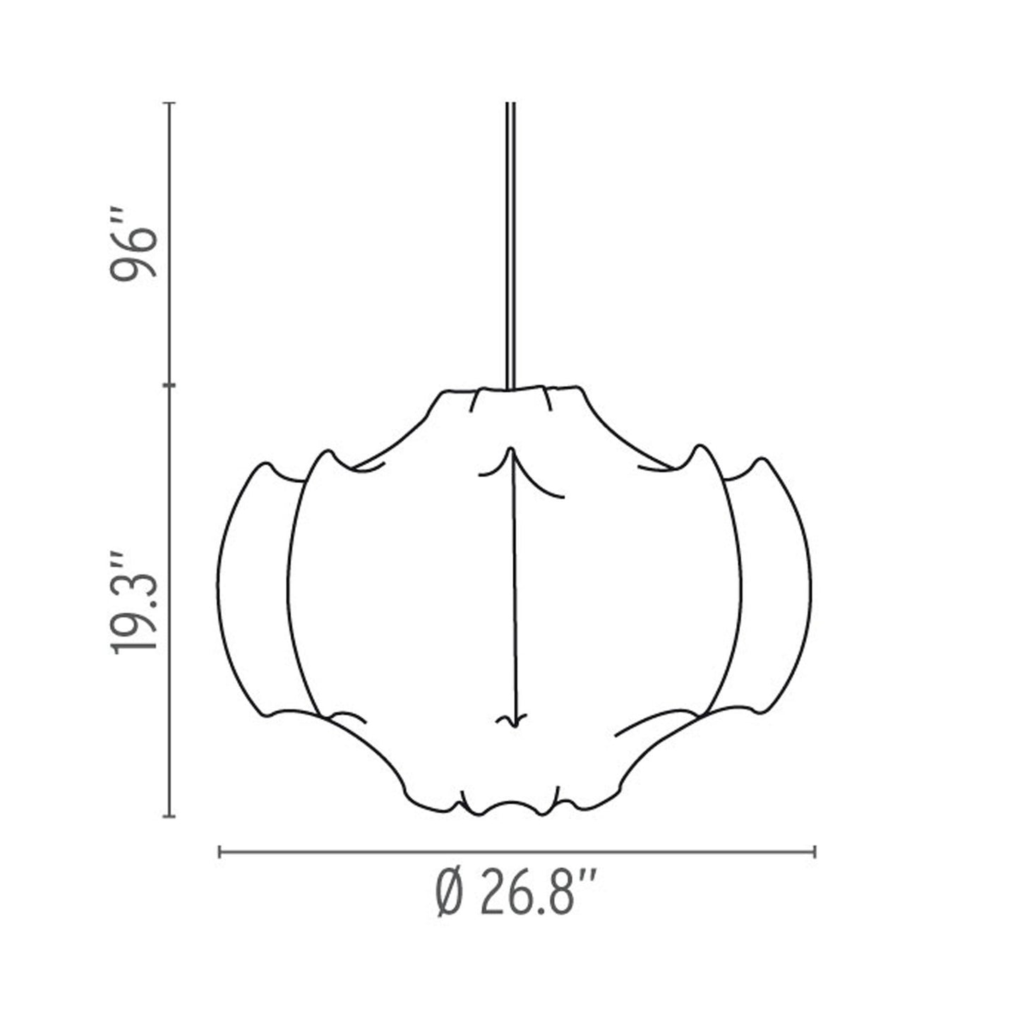 Viscontea Pendant Light Line Drawing.