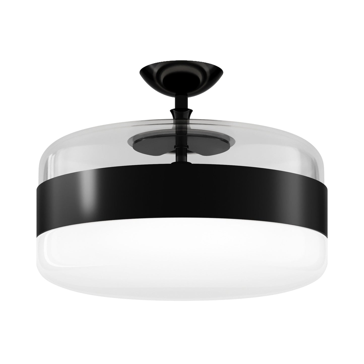 Futura Flush Mount Ceiling Light in White Black (Large).