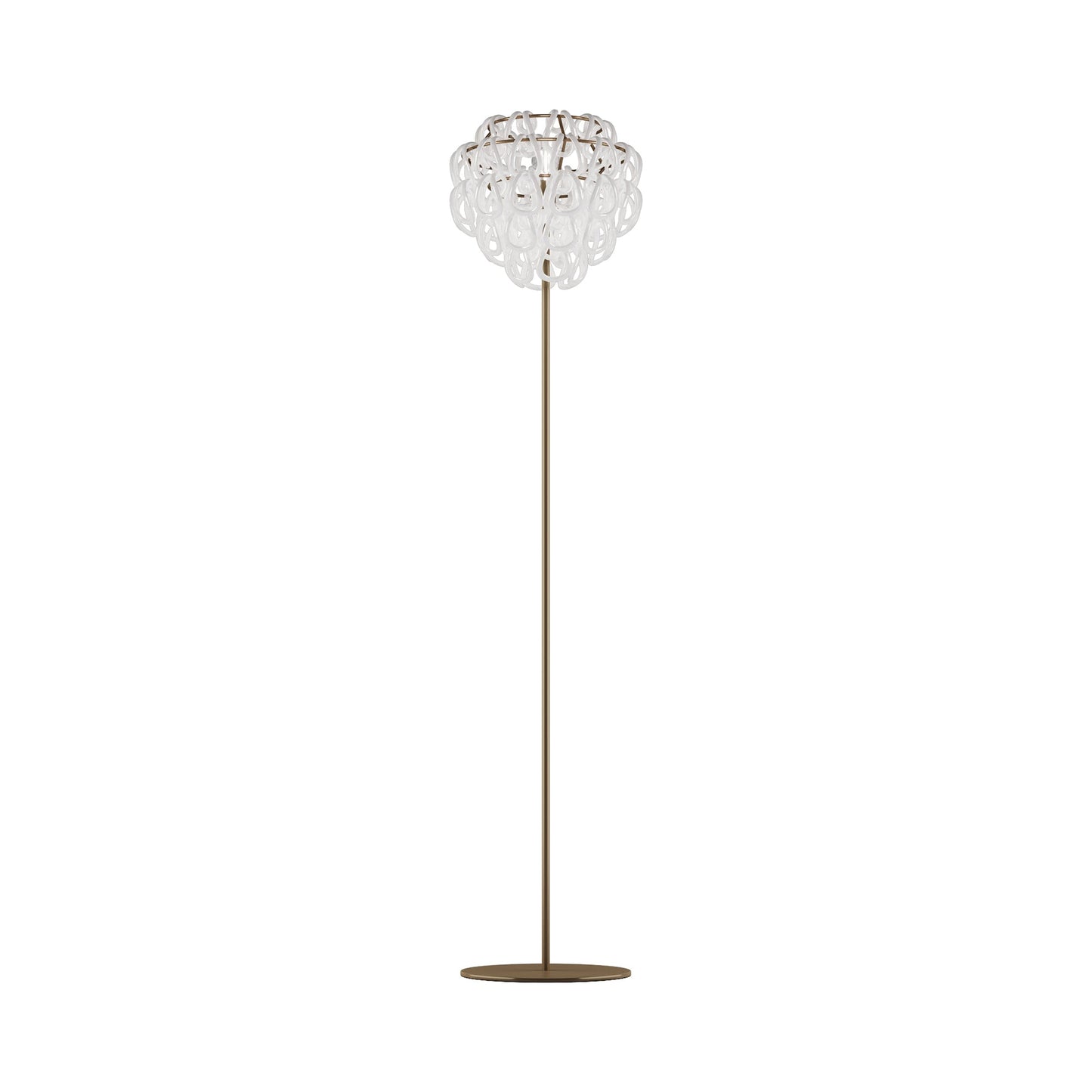 Giogali Floor Lamp in Matt Bronze/White.