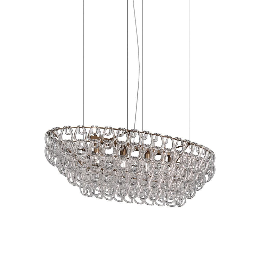 Giogali Oval Pendant Light in Matt Bronze.