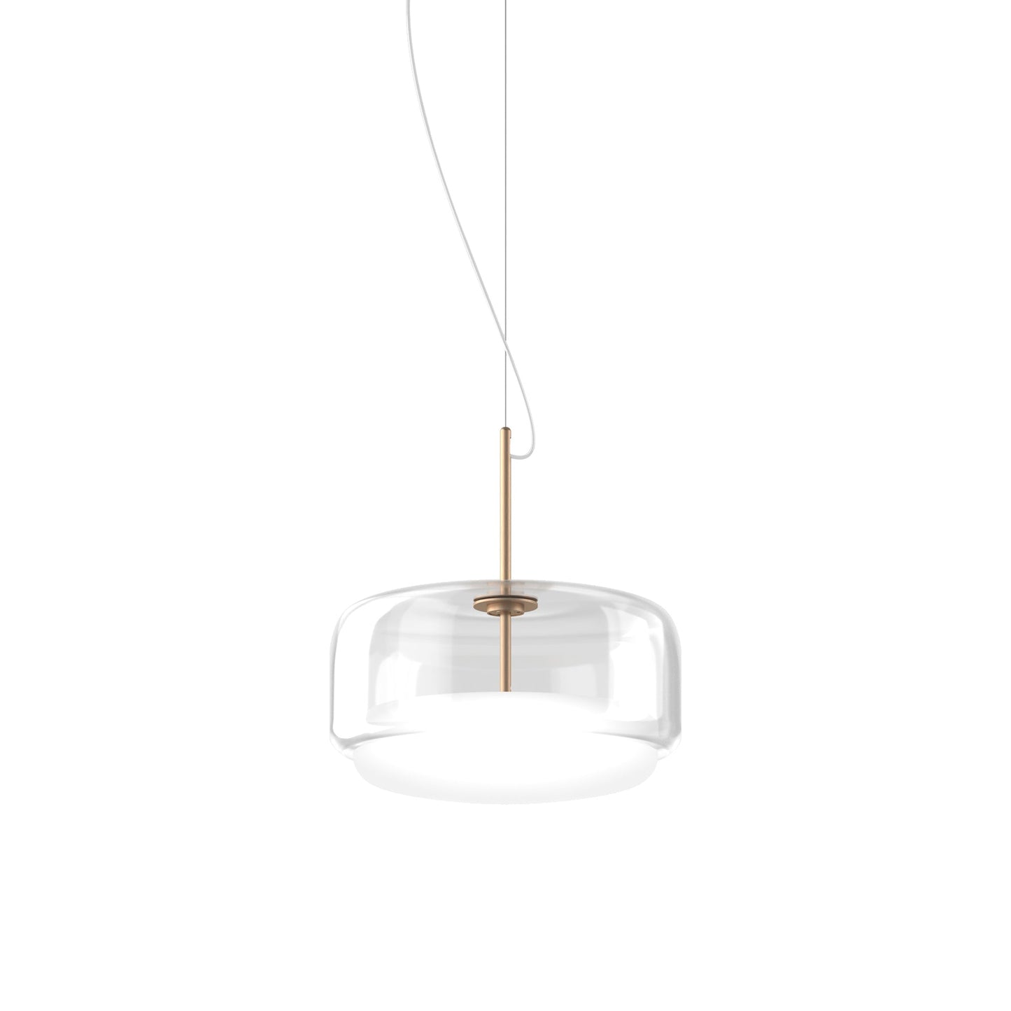 Jube G LED Pendant Light in Matt Gold/Crystal White.