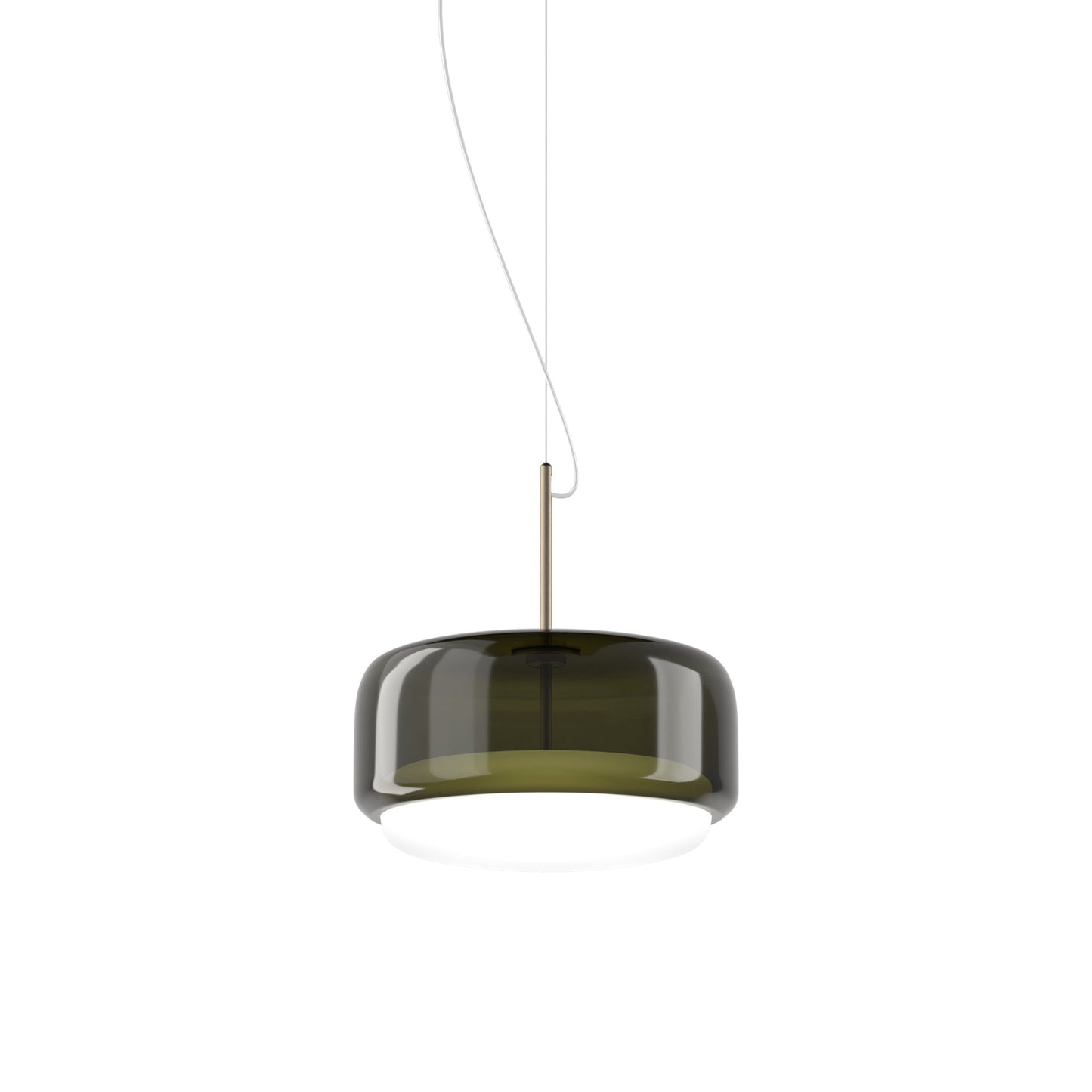 Jube G LED Pendant Light in Matt Steel/Old Green White.