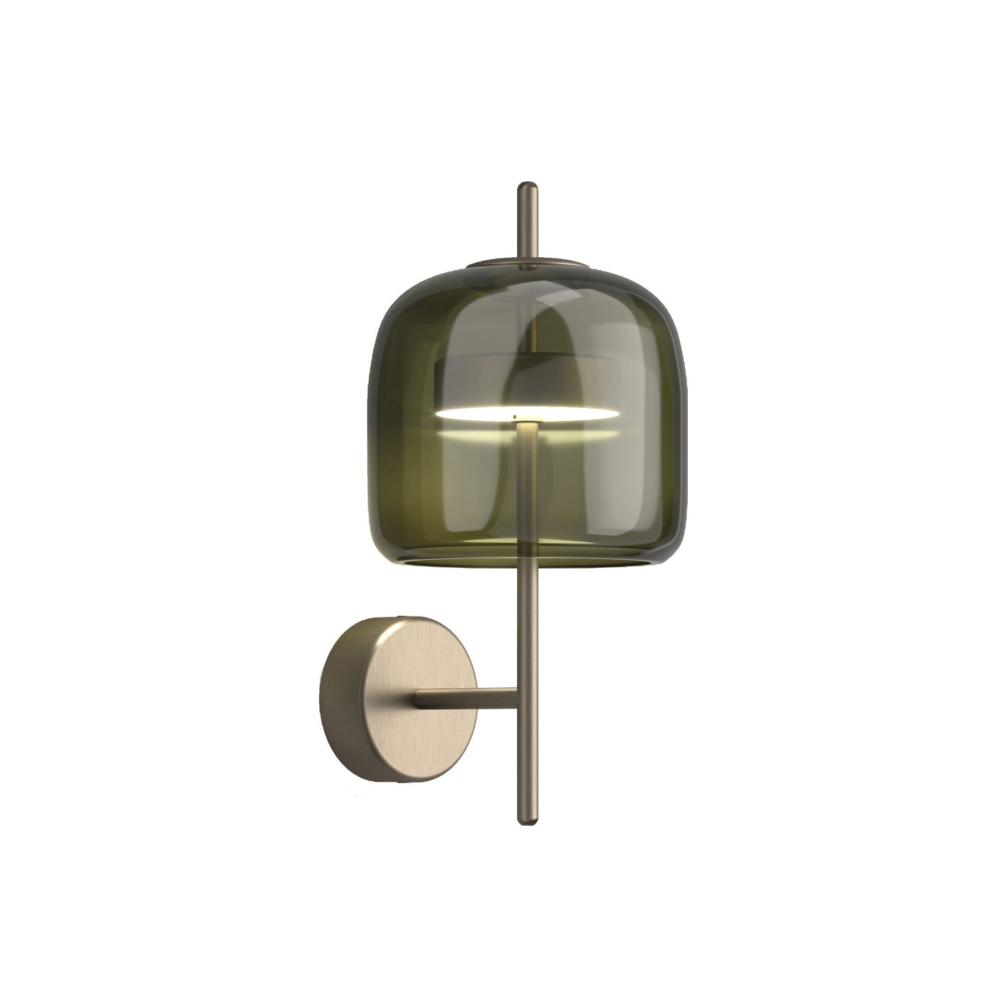 Jube LED Wall Light in Matt Steel/Old Green Transparent.