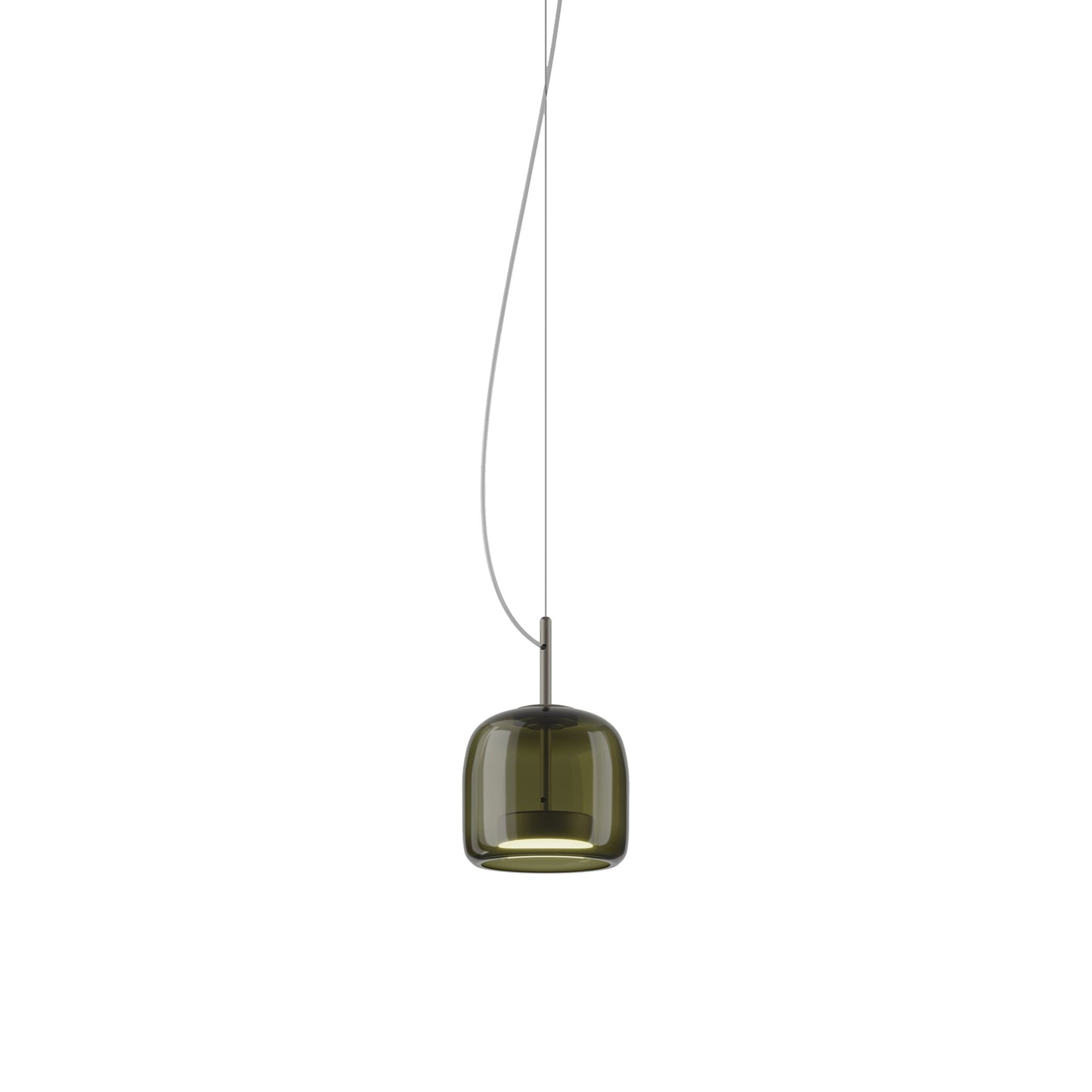 Jube S LED Pendant Light in Matt Steel/Old Green Transparent.