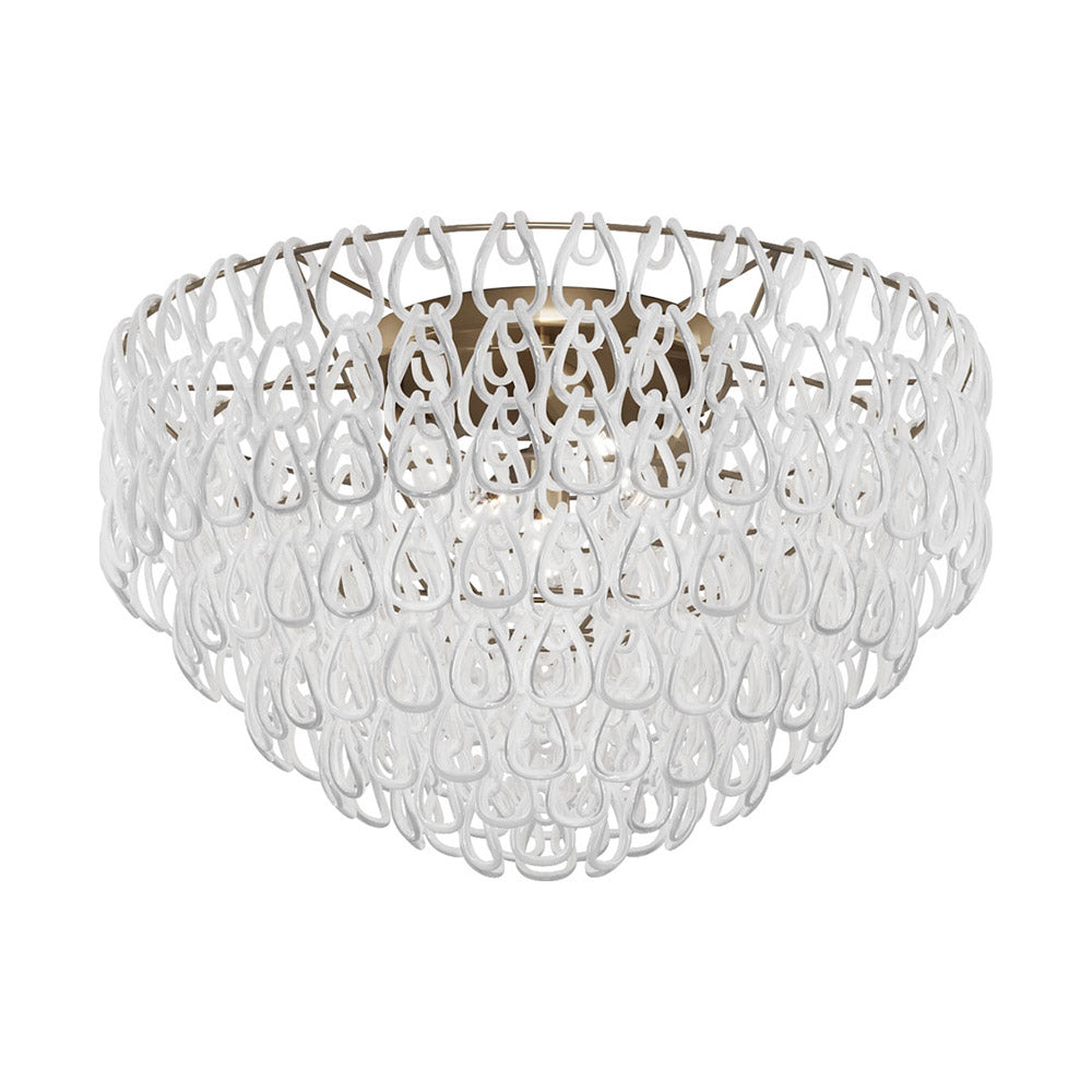 Minigiogali Flush Mount Ceiling Light in White/Matt Bronze (X-Large).