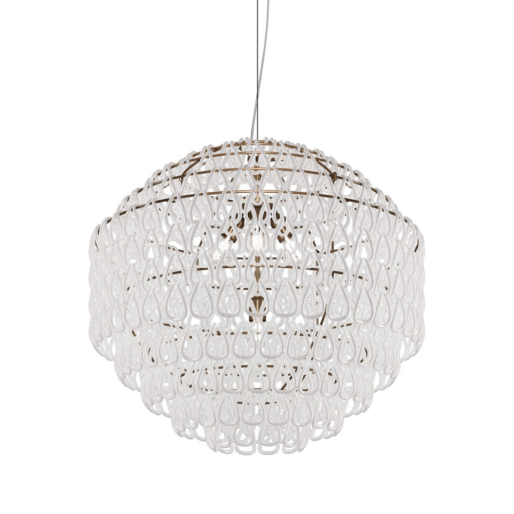 Minigiogali Pendant Light in White/Matt Bronze (32-Inch).