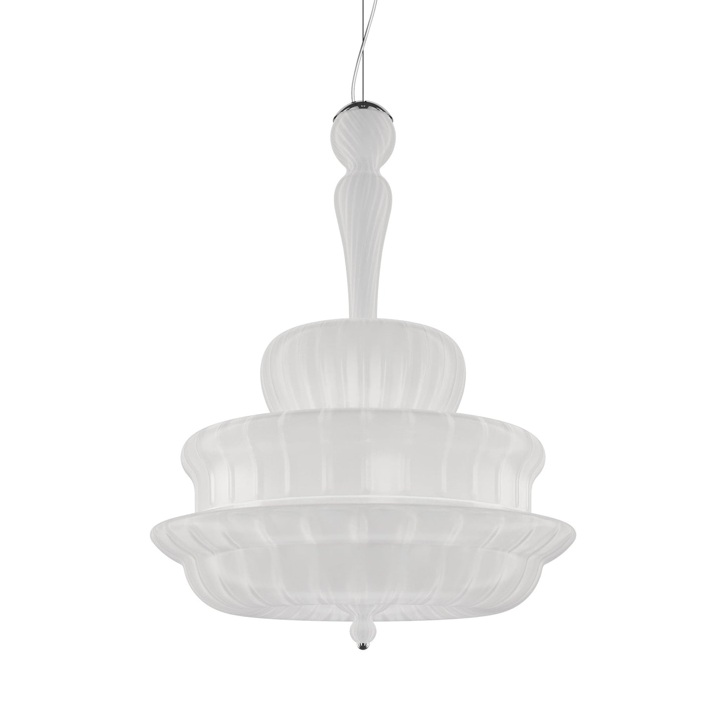 Novecento Pendant Light in White Striped Glossy (Large).