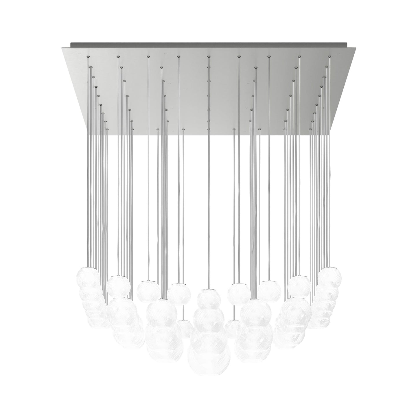 Oto Sp Sur Chandelier in Satin Nickel/White Striped.