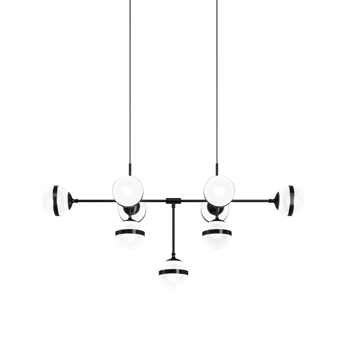 Peggy Pendant Light in Glossy Black (9-Light).