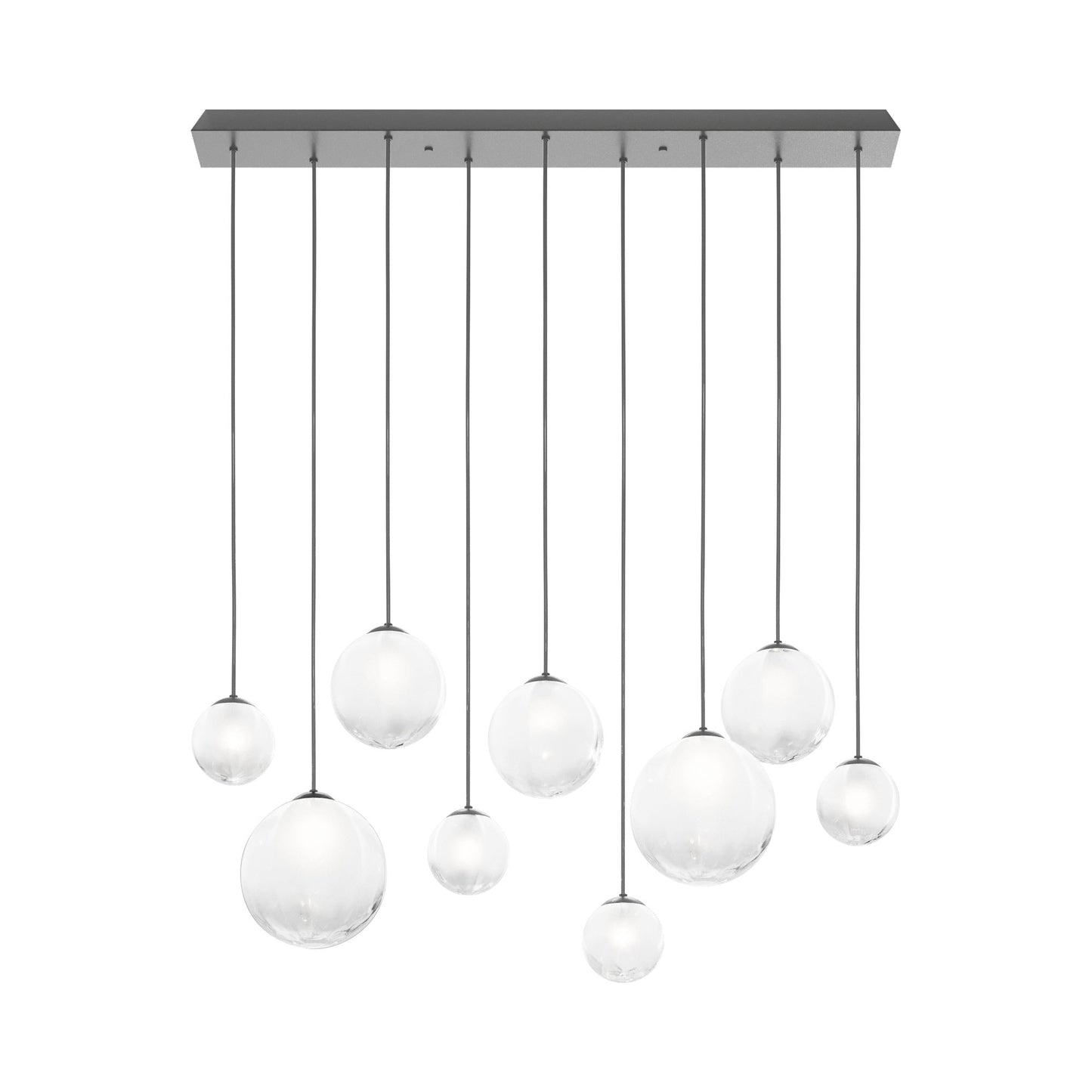 Puppet Linear Pendant Light in White Shaded/Matt Black (12-Light).
