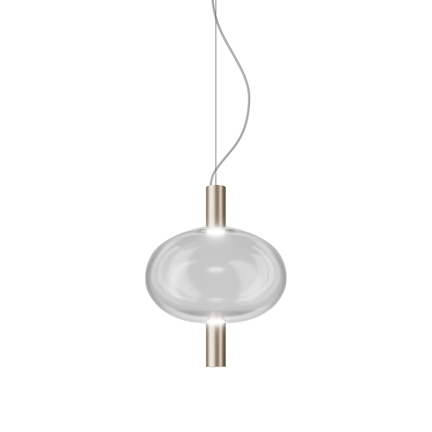 Riflesso SP 1 LED Pendant Light in Crystal Transparent/Matt Gold.