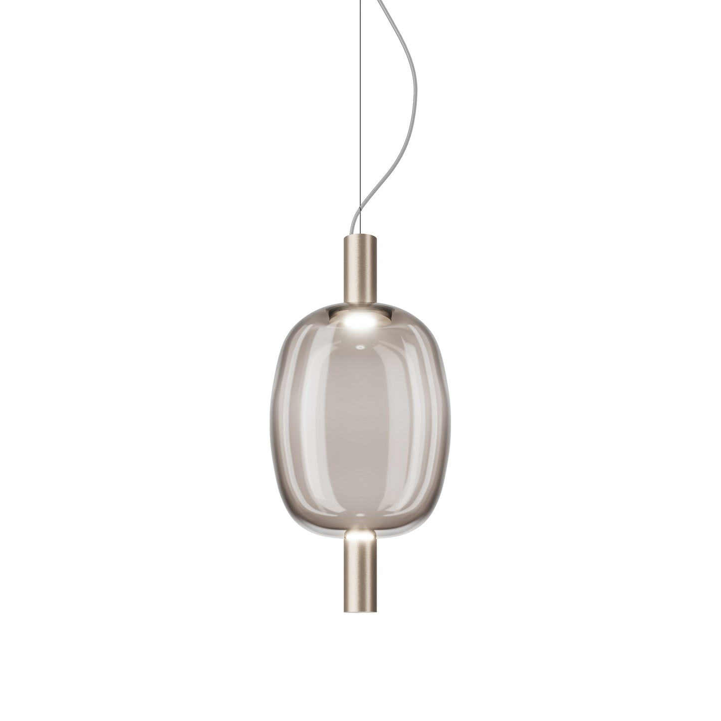 Riflesso SP 2 LED Pendant Light in Smoky Transparent/Matt Gold.