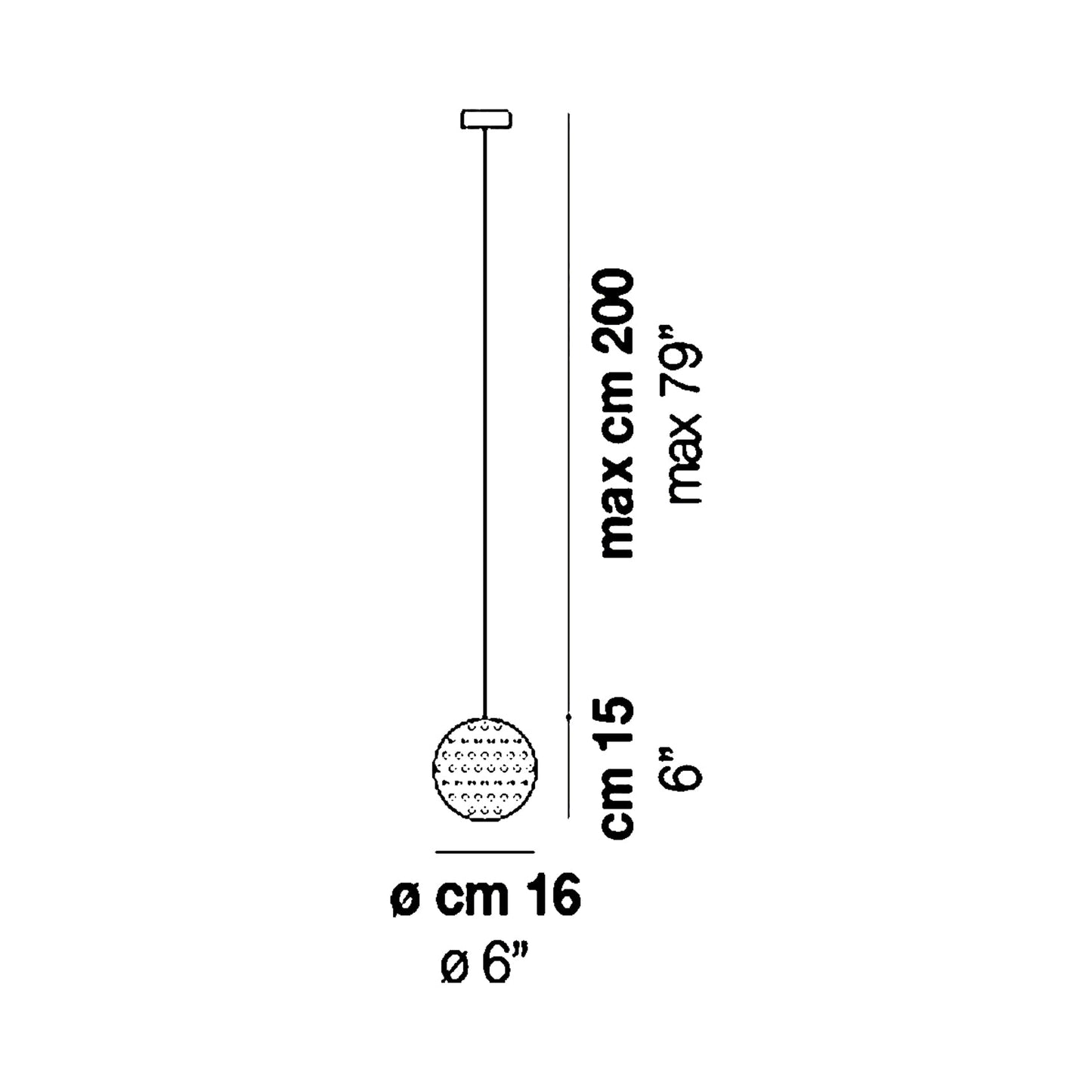 Rina Pendant Light - line drawing.