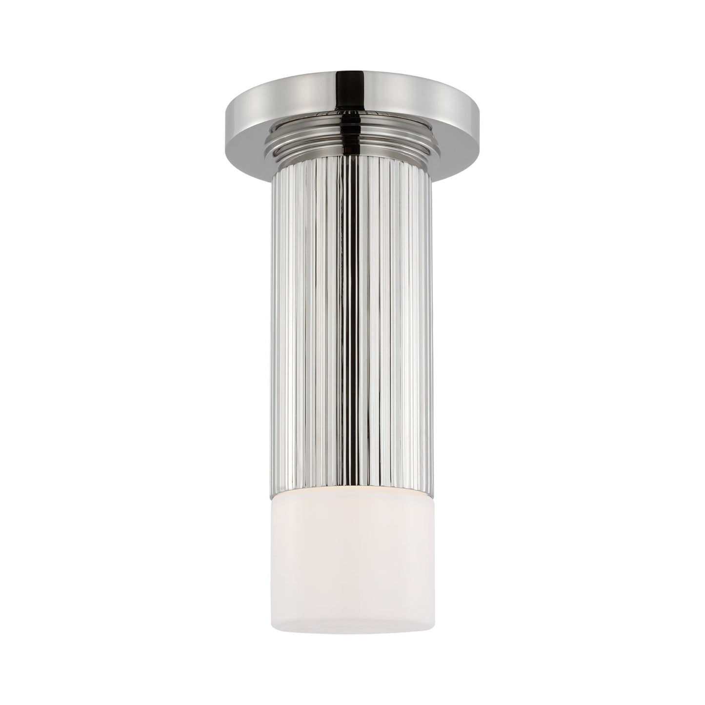 Ace Mini Monopoint LED Flush Mount Ceiling Light in Polished Nickel.