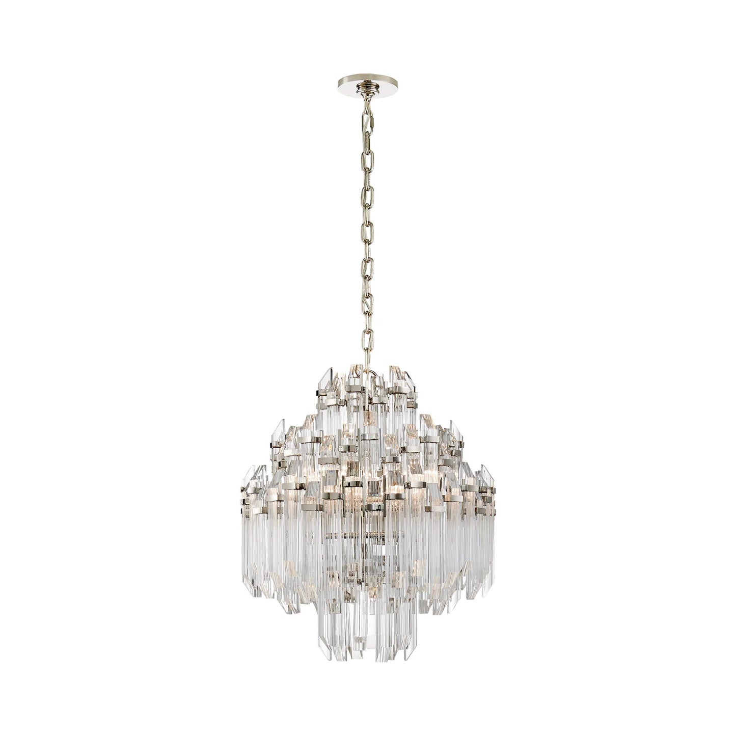 Adele Waterfall Chandelier in Polished Nickel (4-Tier).