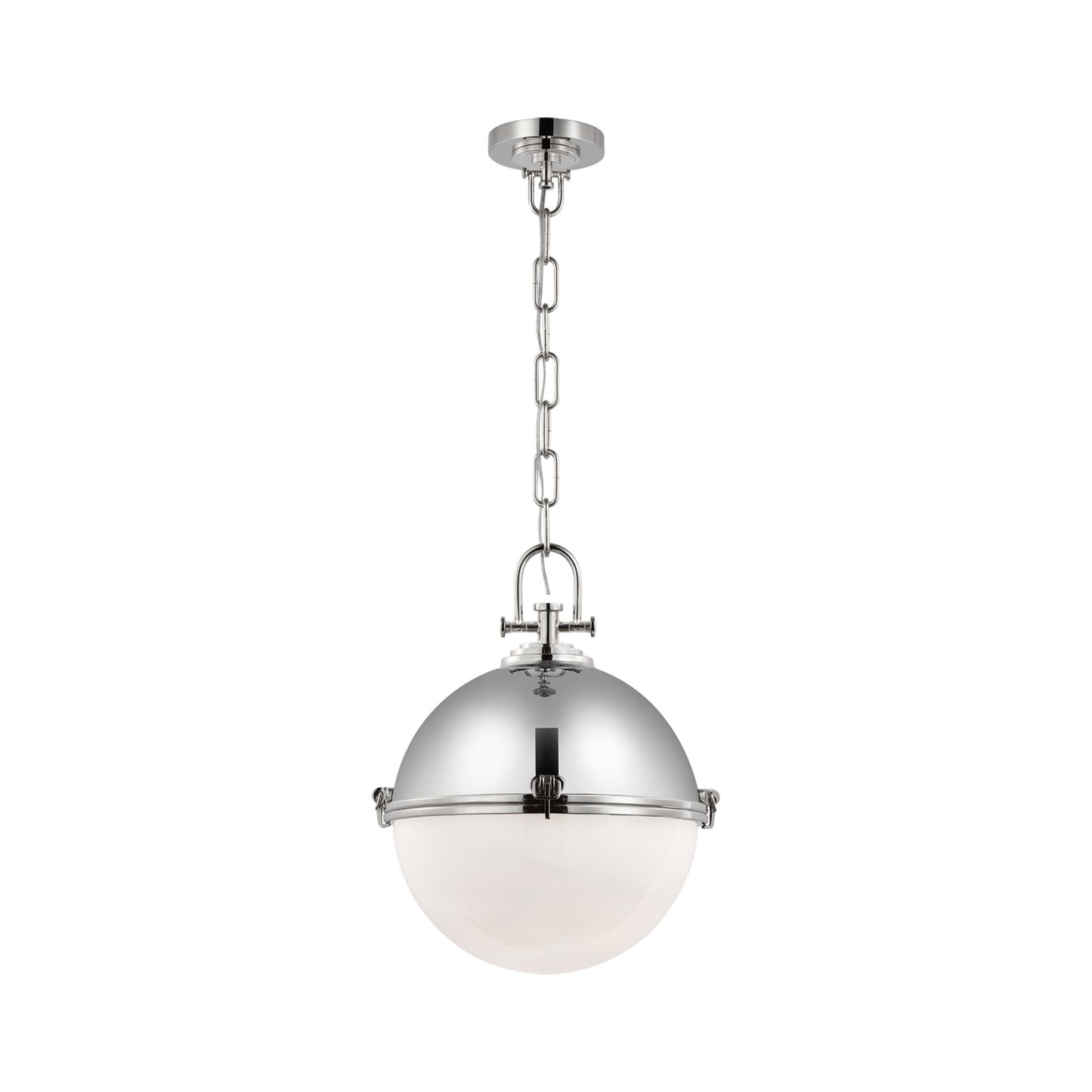 Adrian Globe LED Pendant Light in Polished Nickel (X-Large).