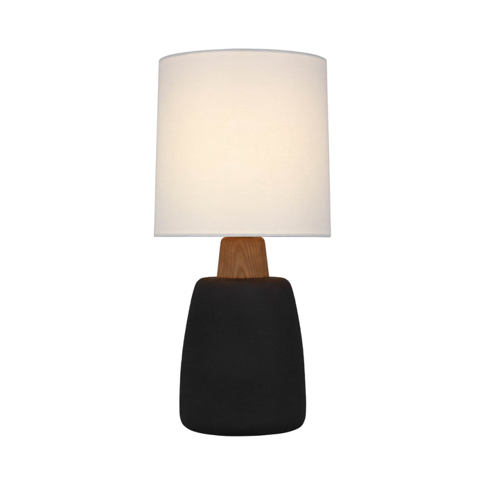 Aida LED Table Lamp in Porous Black/Natural Oak (Medium).