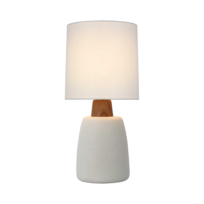 Aida LED Table Lamp in Porous White/Natural Oak (Medium).