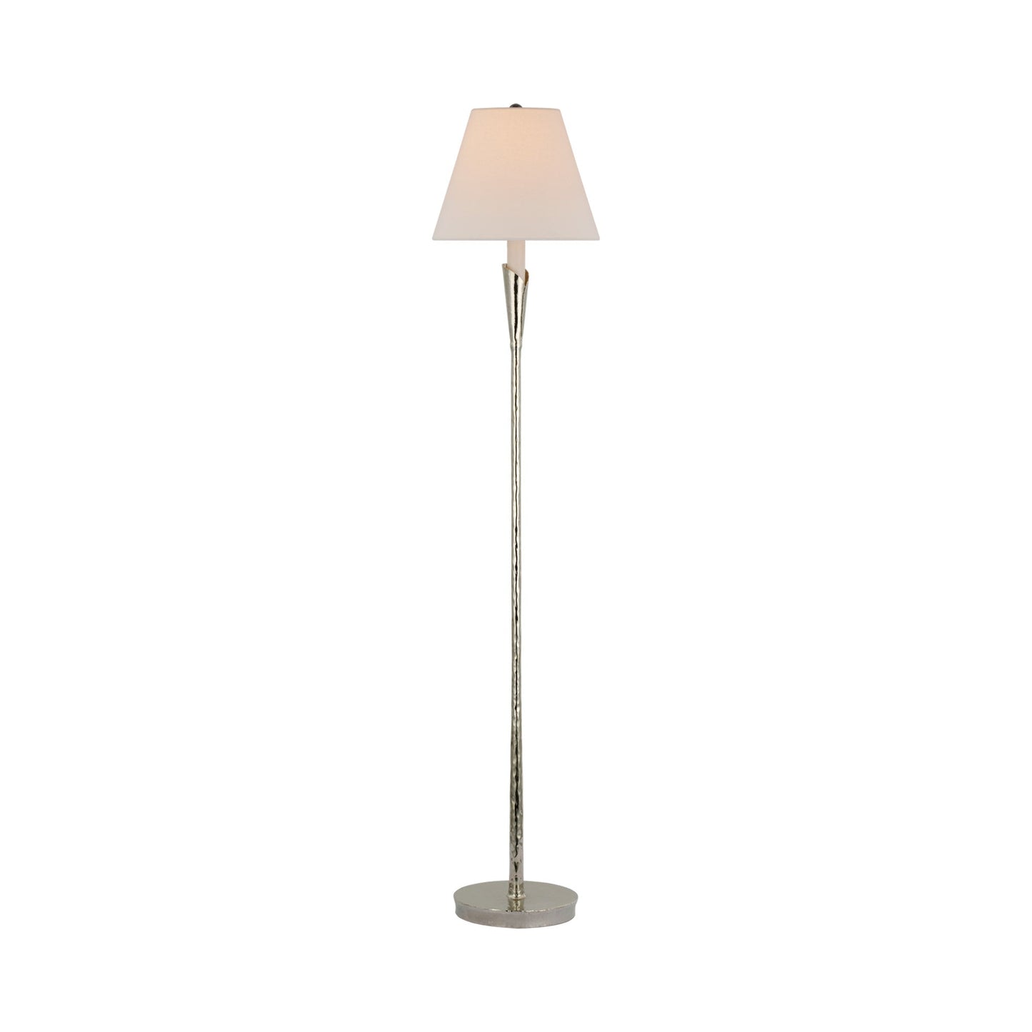Aiden Accent Floor Lamp in Polished Nickel.