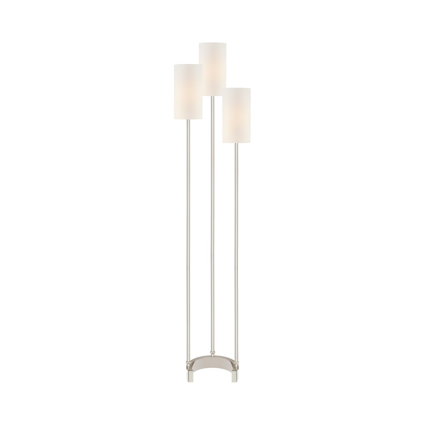 Aimee Floor Lamp in Polished Nickel.