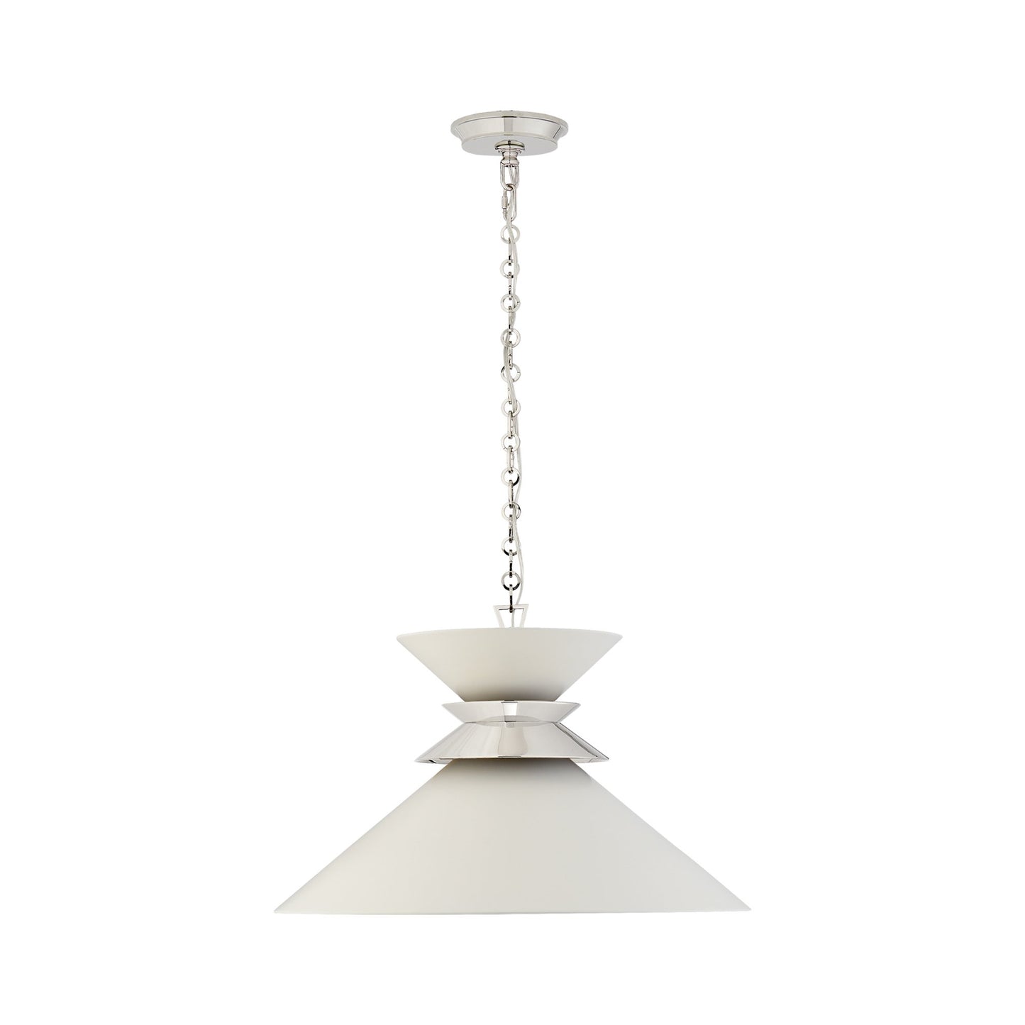 Alborg Pendant Light in Polished Nickel/Matte White (Large).