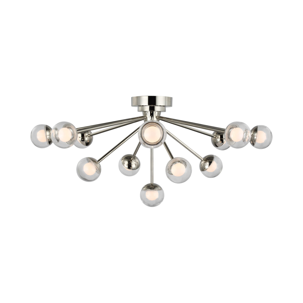 Alloway LED Flush Mount Ceiling Light in Polished Nickel.