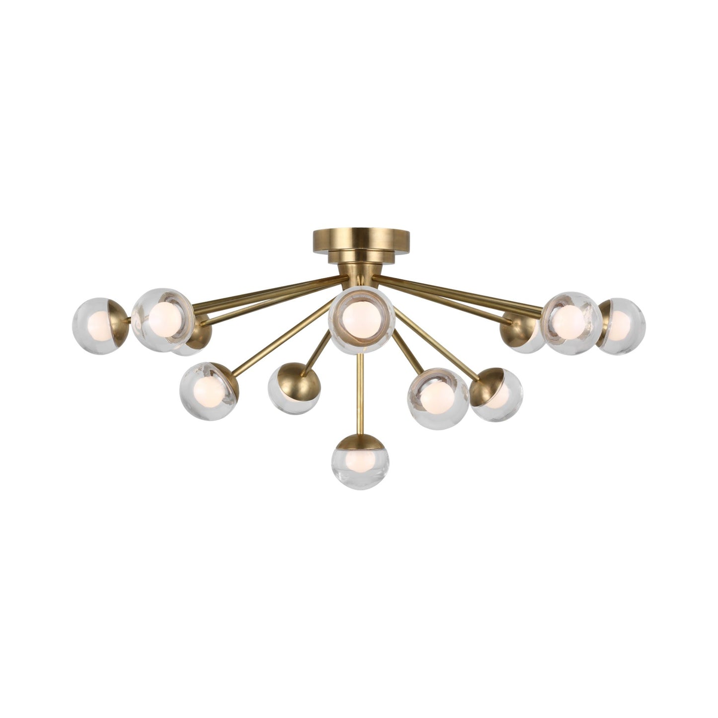 Alloway LED Flush Mount Ceiling Light in Soft Brass.