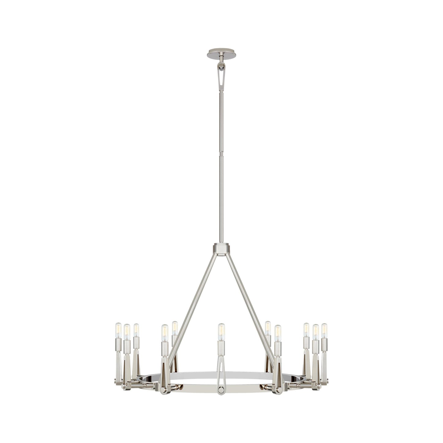 Alpha Chandelier in Polished Nickel/Without Shade (Grande).