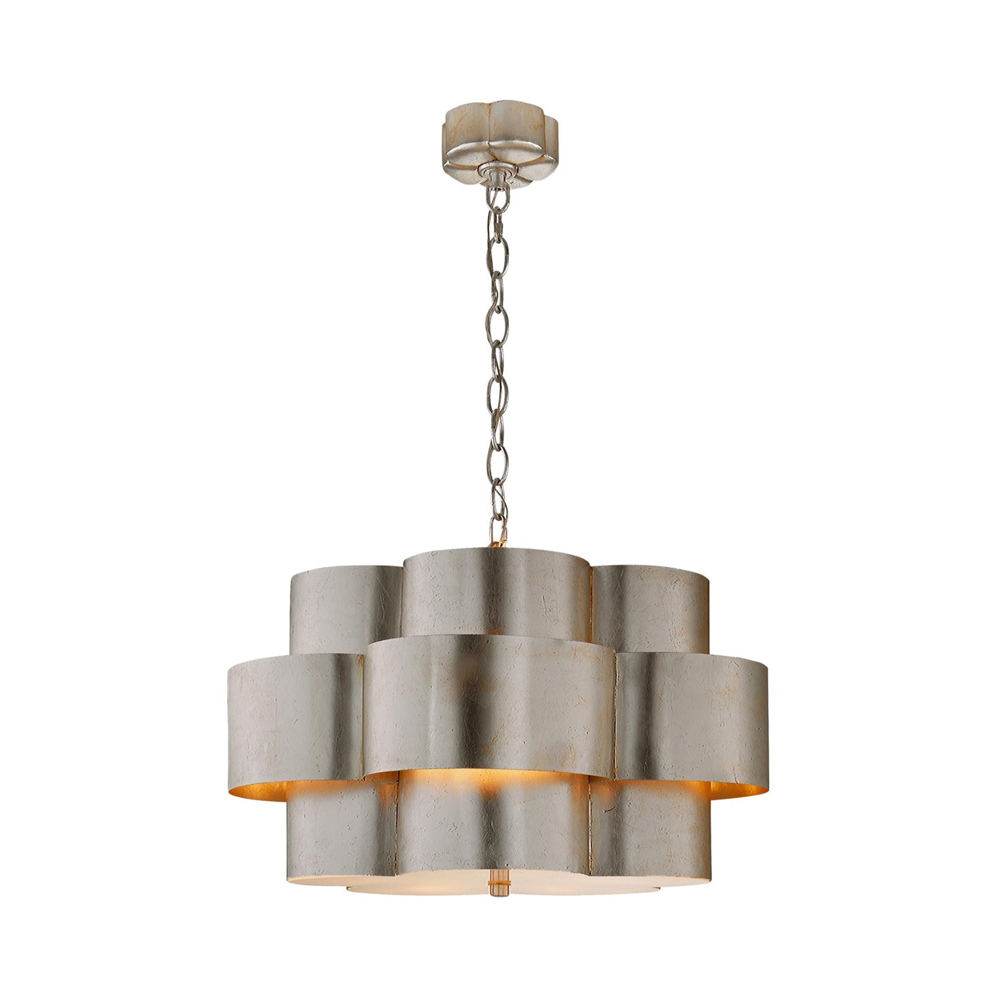 Arabelle Pendant Light in Burnished Silver Leaf.