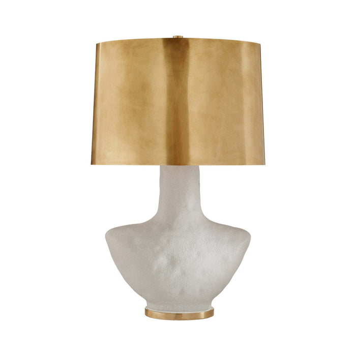 Armato Table Lamp in Porous White/Brass.